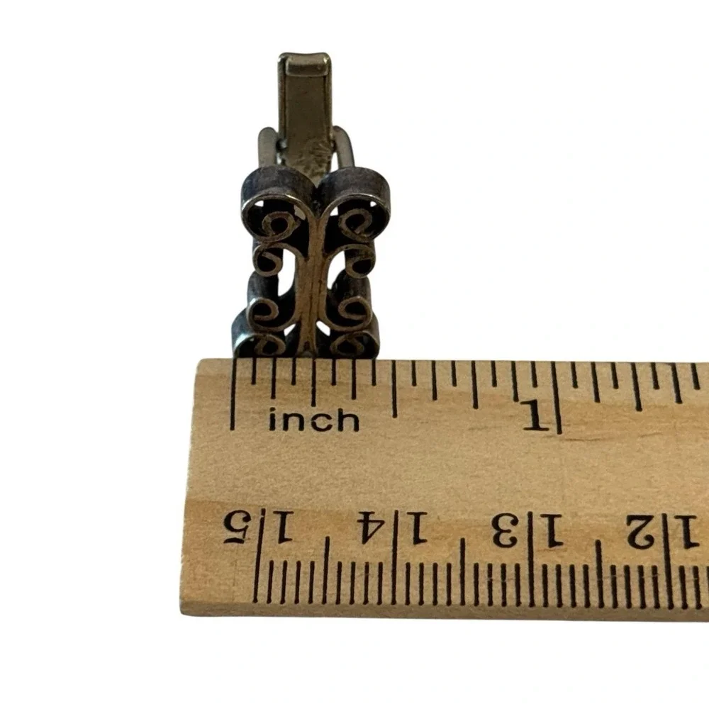 VTG Taxco‎ Mexico Cufflinks Sterling Silver 925 Unique Open Scroll Loop Design